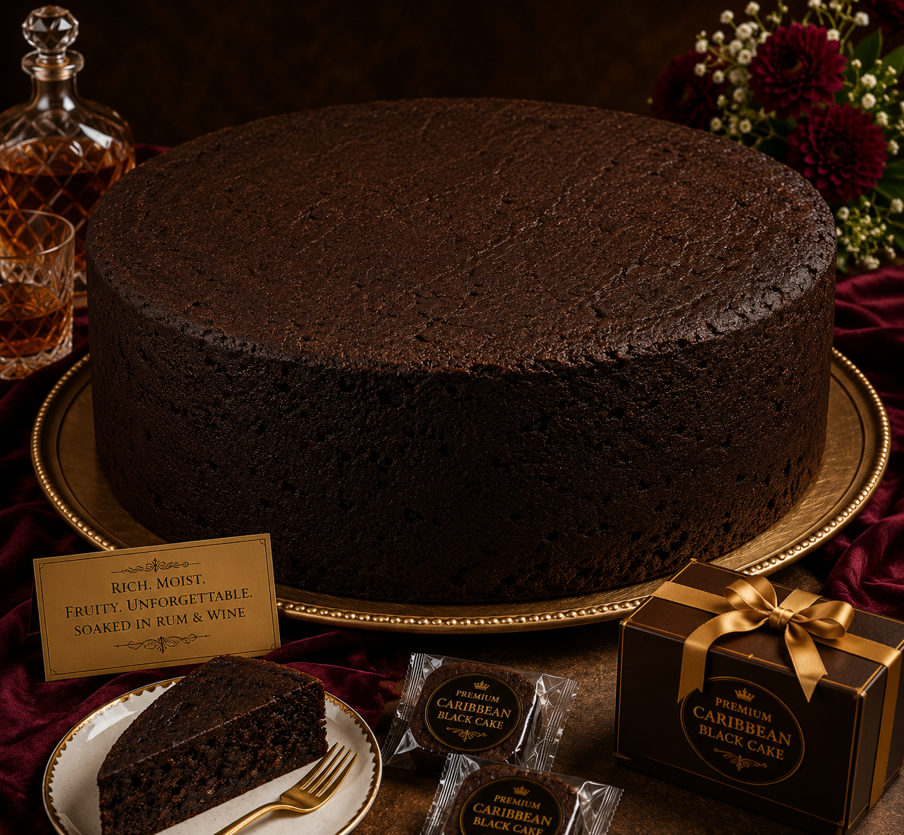 12.5-Inch Premium Caribbean Black Cake