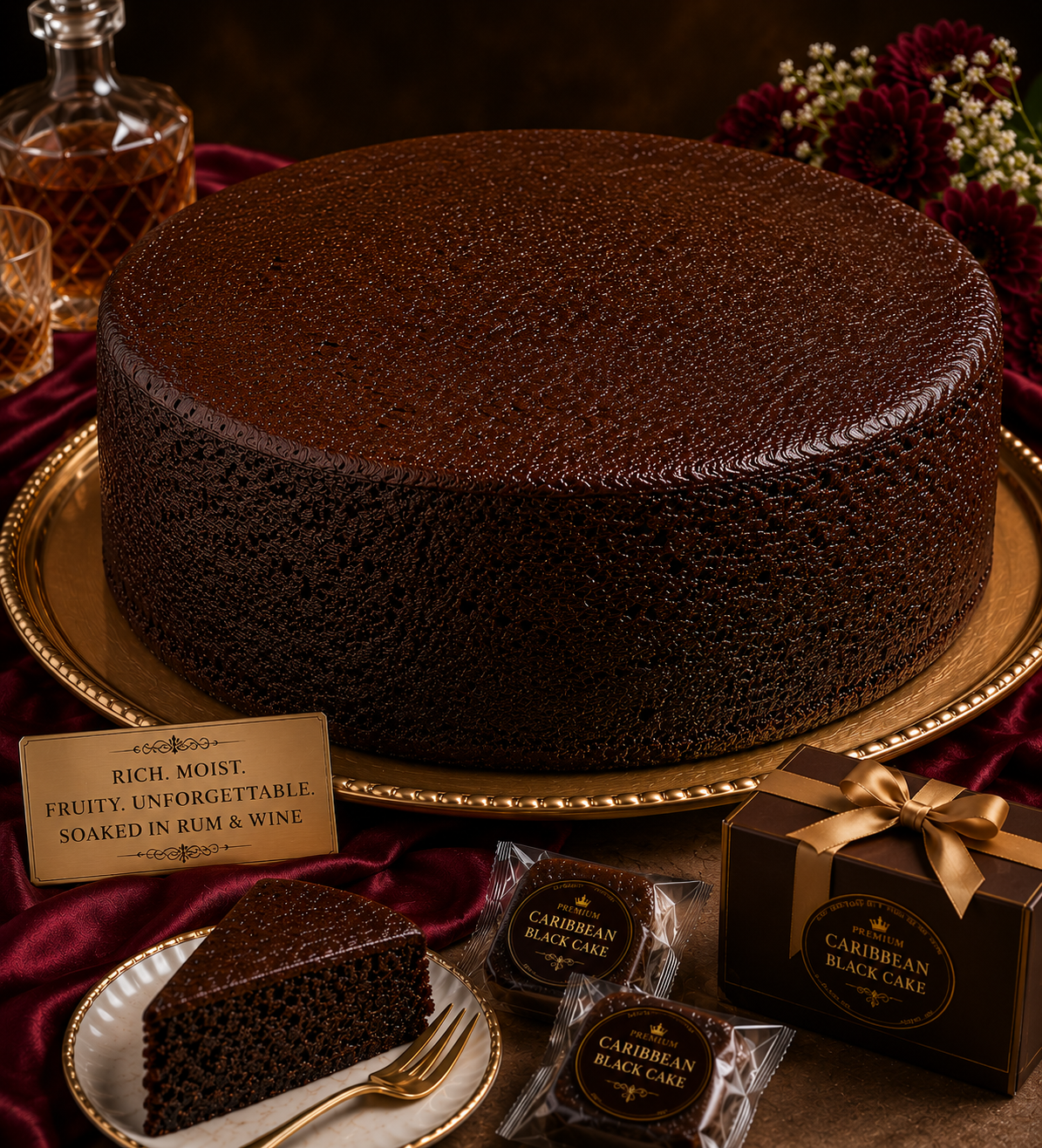 8.5-Inch Premium Caribbean Black Cake
