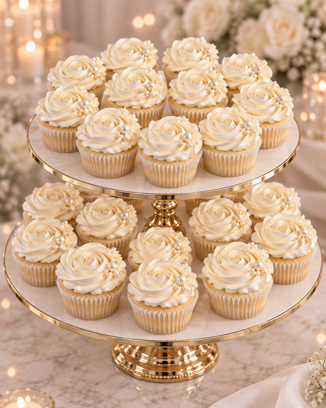 Wedding Cupcakes 24-Pack — Pearl & White